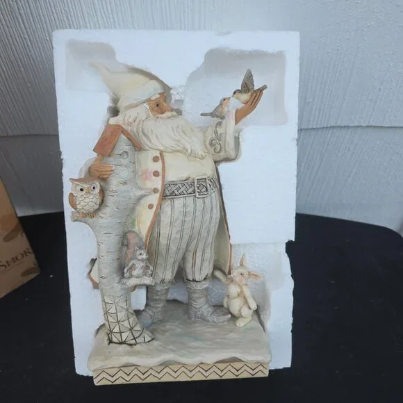 Jim Shore 2017 "White Woodland Winter" Santa , #4058735 Heartwood Creek - Picture 2 of 11